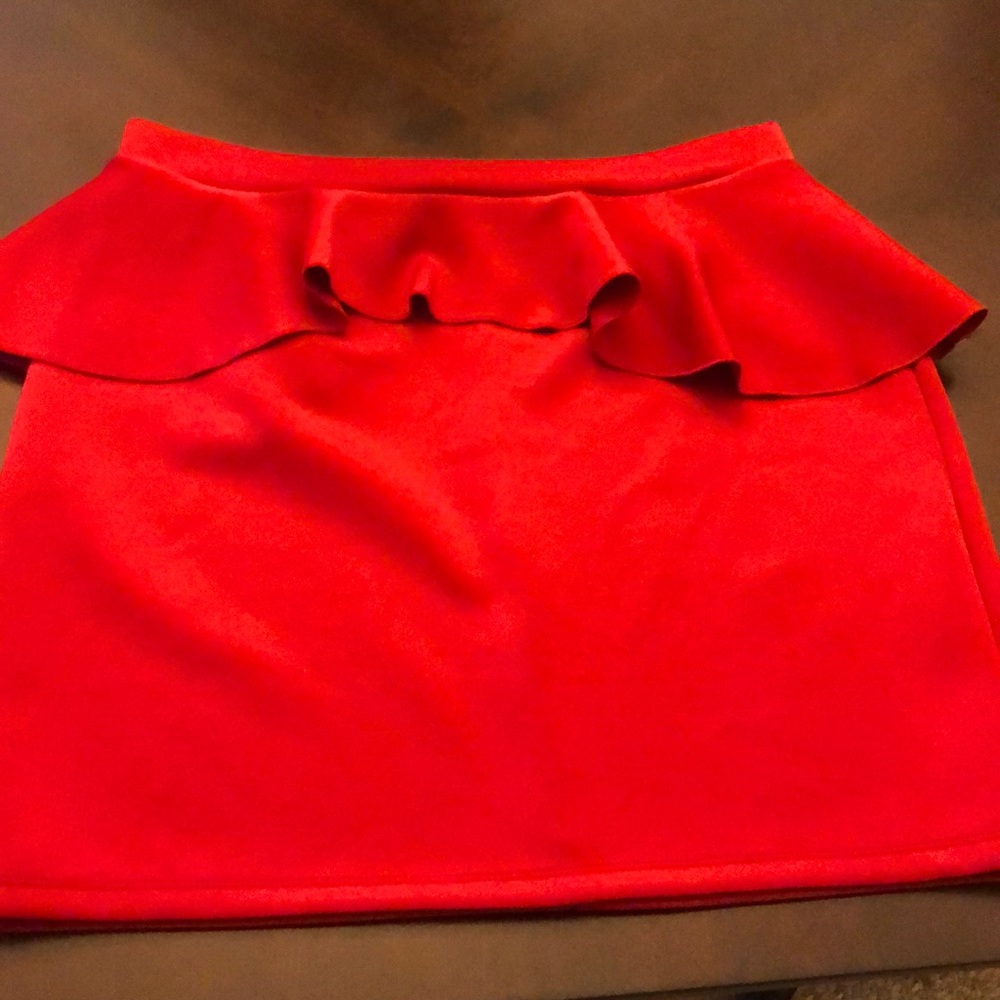 NEW!! Red peplum skirt